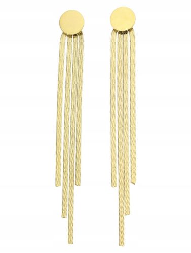  GOLD SURGICAL STEEL EARRINGS LONG SNAKE TASSELS 9 cm GOLD PLATED