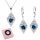  Silver set earrings pendant blue heart silver 925 LAPRII