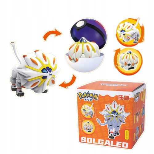  Pokeball Clip + Foldable Pokemon GO Figure SOLGALEO CHILDREN'S TOY