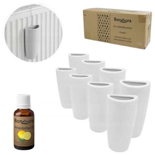  8xCERAMIC AIR HUMIDIFIER FOR RADIATOR WHITE+FREE OIL