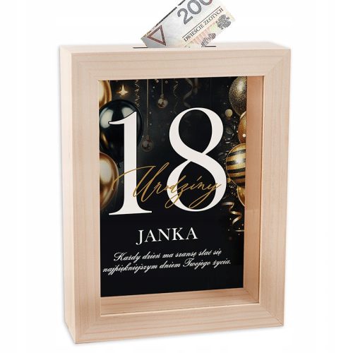  Wooden MONEY BOX 18th Birthday Gift