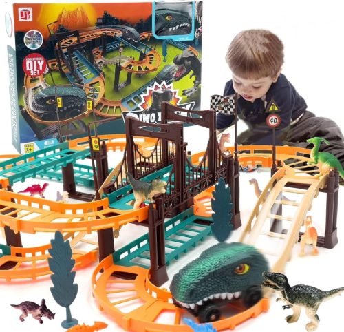  MEGA CAR RACING TRACK DINOSAUR DINO PARK