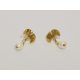  Gold-plated Ginko Leaf and Pearl Earrings