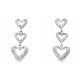  Silver earrings with zircon HEARTS HANGING SILVER STUDS FILM