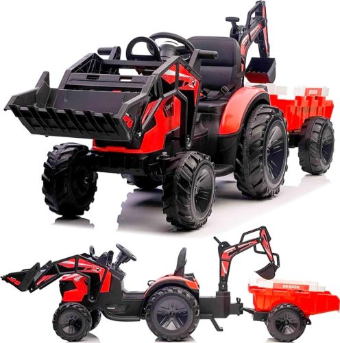  MEGA TRACTOR WITH TRAILER EXCAVATOR LOADER 12V POWER 90W REMOTE CONTROL