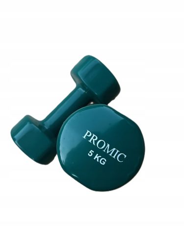  Dumbbell set 10KG cast iron in rubber green 2X5kg PROMIC