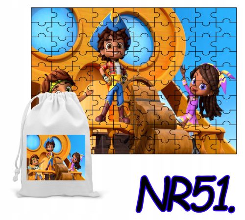  PUZZLE 70 ELEMENTS PUZZLE GIFT PIRATE SANTIAGO + BAG WITH PRINT