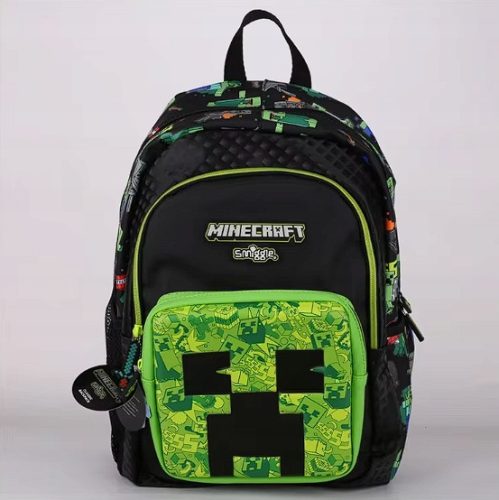 Smiggle Minecraft Creeper Themed Backpack with Diamond Sword Zipper