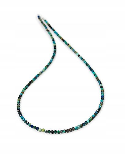  Necklace natural CHRYZOCOLA faceted balls 3mm silver