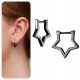  Silver Star Earrings Openwork Black Gold Plated Silver 925