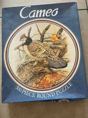  Round Puzzle Teile Bitar Ruffed Grouse Cameo black grouse 500