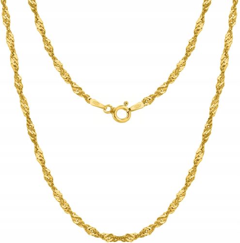  SINGAPORE GOLD CHAIN WOMEN'S NECKLACE 925 SILVER 45 CM