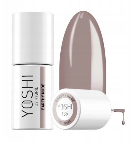  YOSHI FREE SPIRIT HYBRID NAIL POLISH 135 EARTHY NUDE 6 ml