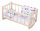  Wooden cradle for dolls, natural, with a mattress and bedding with large hearts