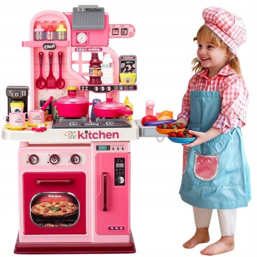  Children's kitchen LARGE pink flowing water oven coffee maker accessories