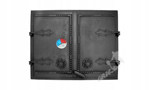 DOOR B02 - 44X55 CM + THERMOMETER 0-250°C cast iron for smokehouse bread oven