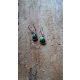  Emerald earrings, faceted green emeralds, set in silver