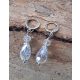  Earrings faceted crystal drops silver