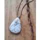  Pendant dendrite agate pendant winter drawing with a beautiful tie silver