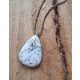  Pendant dendrite agate pendant winter drawing with a beautiful tie silver