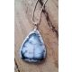  Pendant dendrite agate winter drawing silver large unique