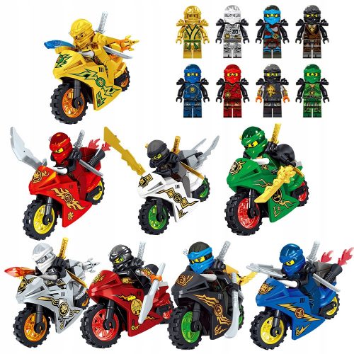  SET OF 8 NINJAGO BLOCKS MOTORCYCLE FIGURE FIGURES HIGH QUALITY