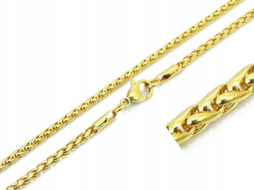  Men's and women's chain surgical steel gold spike round 50 cm new
