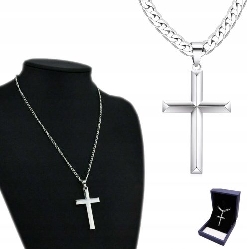  SILVER CHAIN + MEN'S FULL ITALIAN CROSS Chain Cross Diamond