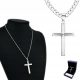 SILVER CHAIN + MEN'S FULL ITALIAN CROSS Chain Cross Diamond