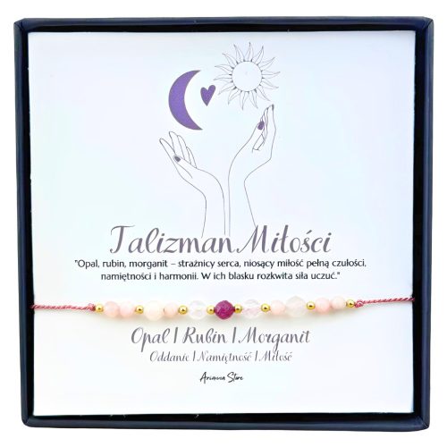  LOVE TALISMAN Women's bracelet love AMULET morganite opal ruby