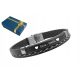  Men's leather bracelet with ENGRAVING, black