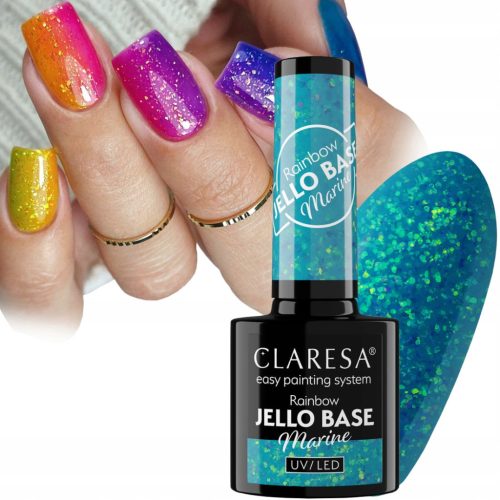  Claresa Rainbow Jello Base 5g Marine blue with foil bits