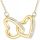  Shiny Gold Necklace Two Hearts 925 Double Heart Love GOLD PLATED 585