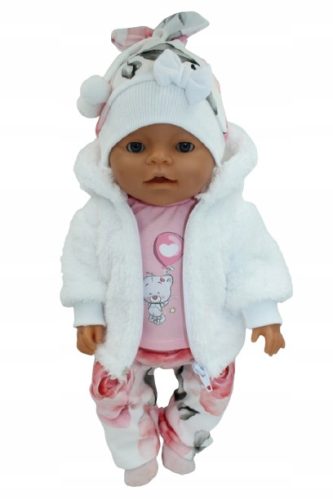  41-44cm DOLL CLOTHES SET WHITE FUR + SOCKS