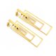  Gold earrings 585 spectacular long large movable rectangles on a stud 14k