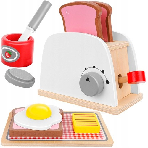  Wooden Toaster Set + Accessories with Accessories for Children's Gift