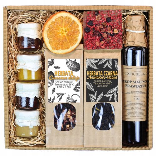  Gift Set Gift Basket KRAFT Box Gifts Tea Syrup Honey