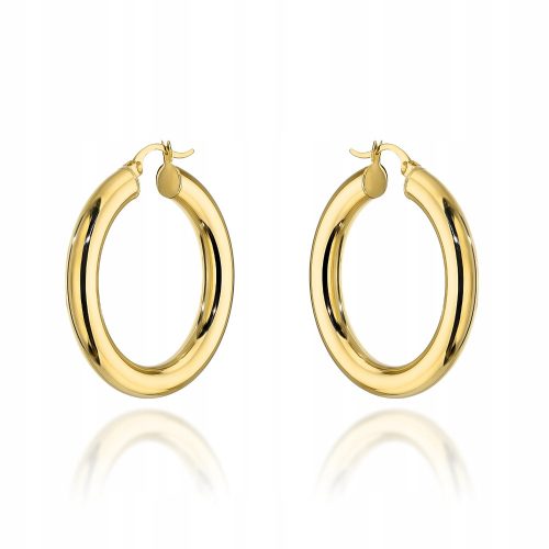  585 GOLD EARRINGS HOOPS VERY WIDE ENGLISH GIFT ENGRAVING