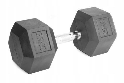  Fixed dumbbells 1x25kg cast iron rubberized 25kg HEX for training SOLID