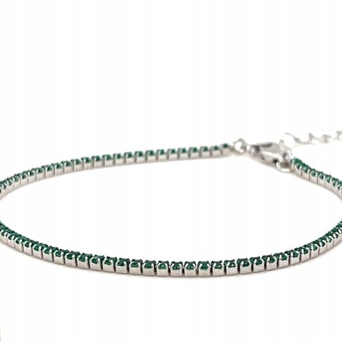  Silver bracelet with green zircon silver 925 delicate ZIRCONIA FILM