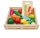  WOODEN FRUITS AND VEGETABLES FOR CUTTING + BOX 17 pcs