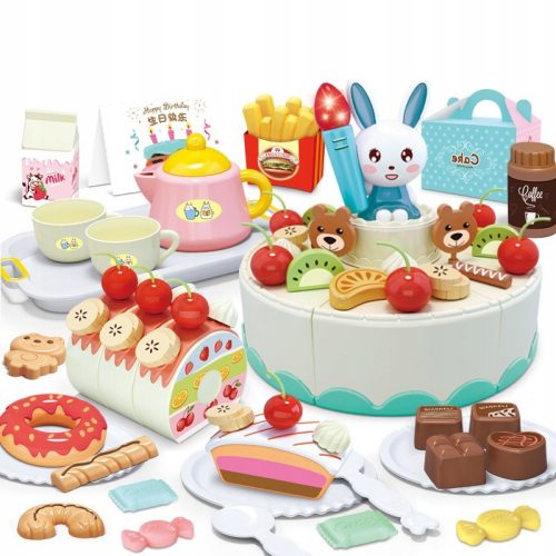  Birthday Cake to Cut + Tea Set + 85 pcs