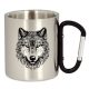  METAL TOURIST MUG MEN'S GIFT FOR BOYFRIEND'S DAY GUY WOLF