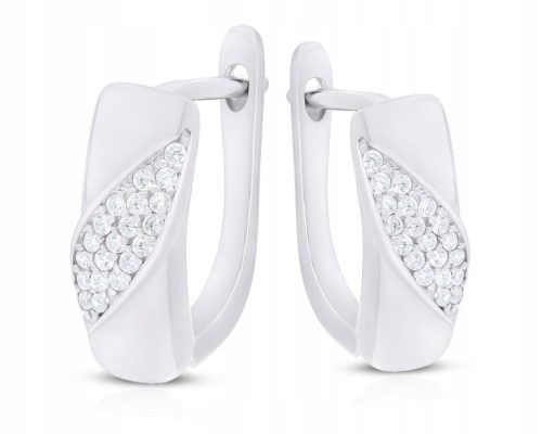  Silver 925 earrings English clasp with zircons Women's