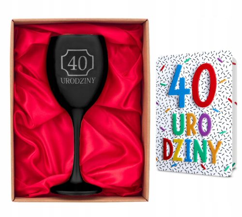  WINE GLASS AND WISHES CARD SET 40th BIRTHDAY WIFE GIFT