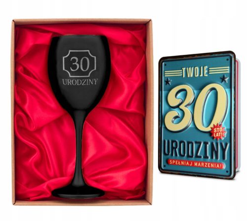  WINE GLASS SET AND BIRTHDAY CARD FOR 30TH GIFT WISHES