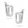  SILVER UNIQUE OVAL EARRINGS WITH ZIRCONS COMFORTABLE CLASP SILVER 925