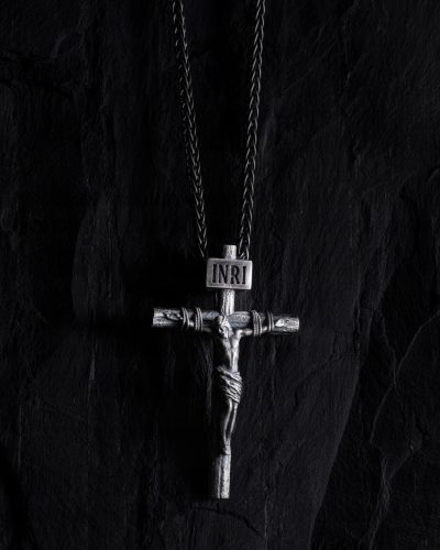  Silver cross CRUCIFIXION of JESUS CHRIST. INRI