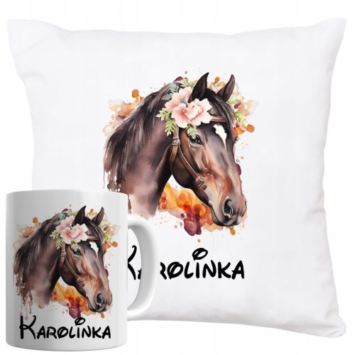  MUG AND PILLOW SET WITH HORSES HORSES HORSE MUG AND PILLOW WITH NAME