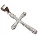  WOMEN'S SILVER RHODIUM-PLATED CROSS WITH ZIRCONS SILVER 925 - grommet 4 mm